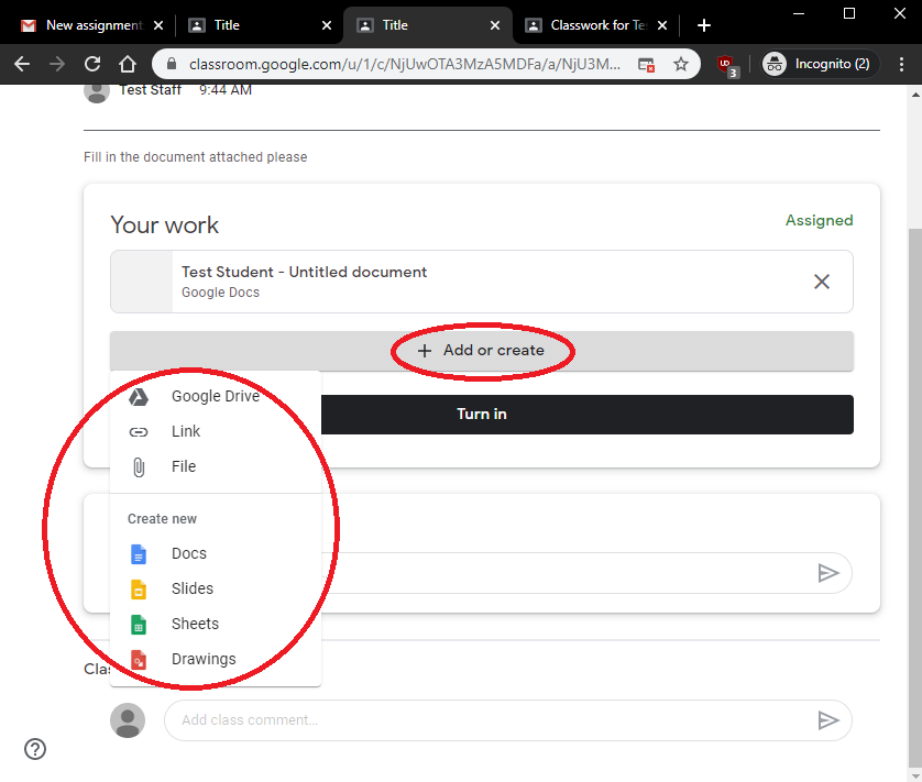 how to edit a turned in assignment in google classroom