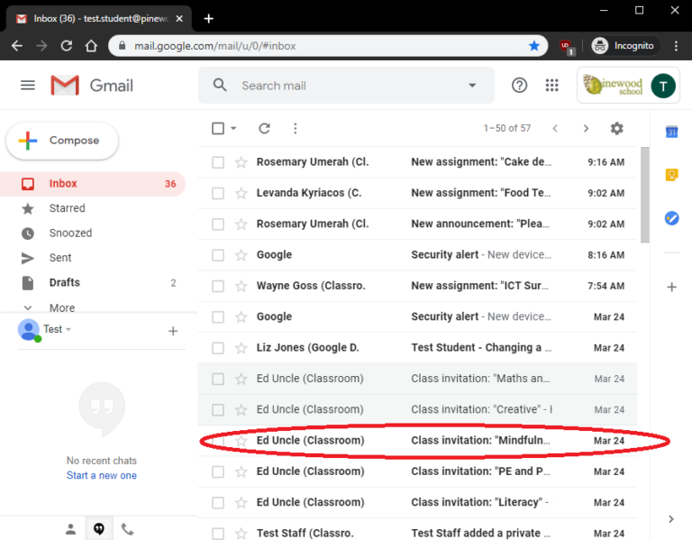 GMail – Accessing your child’s email account on a computer - Pinewood